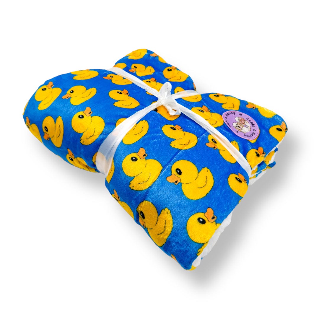 Zelda & Harley Poop Bag Holder Rubber Duckie Blue Dog Blanket