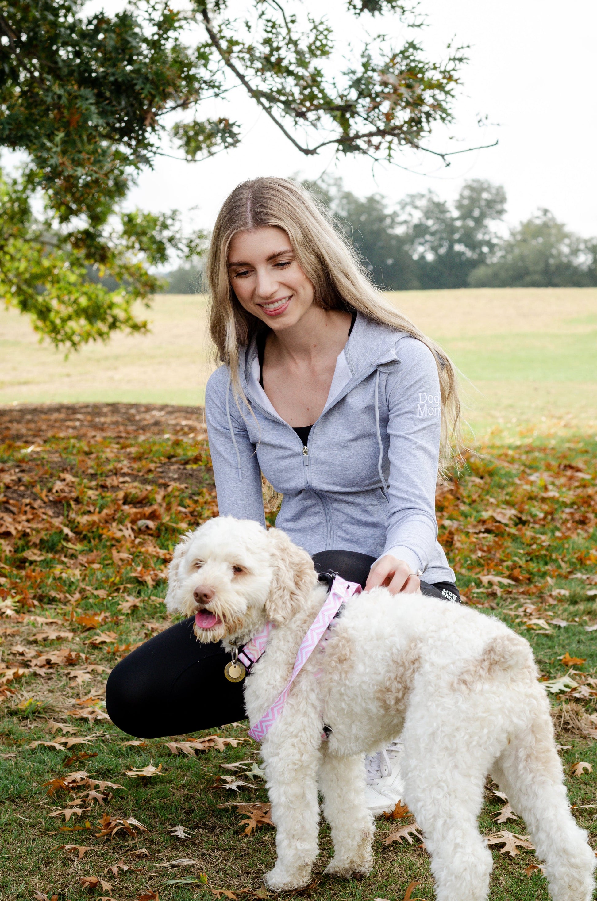 Zelda & Harley Apparel & Accessories Dog Mom Adventures Full Zip Hooded Jacket - Grey