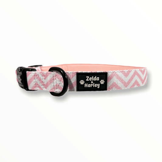 Zelda & Harley Collar Zig Zag Wag Collar - Pastel Pink